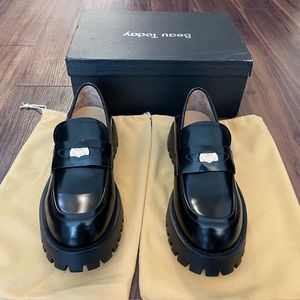 Brand new BeauToday Platform Cow Leather Penny Loafers for Women